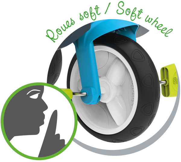 Триколісний велосипед Smoby Toys Бебі Драйвер з козирком і багажником, блакитно-зелений (741200) - Pampik - 8