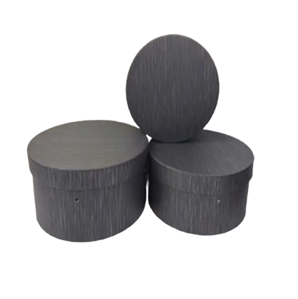 Набор подарочных коробок UFO Black YS 2212-3B, 3 шт. (YS 2212-3B Набор 3 шт BLACK круг) - Pampik