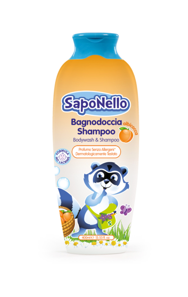Дитячий шампунь та гель для душу SapoNello Абрикос, 400 мл - Pampik