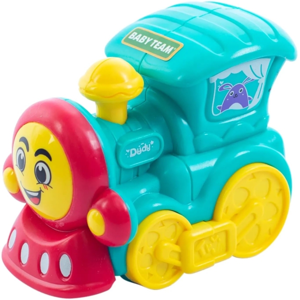 Паровозик Baby Team инерционный бирюзовый (8620_паровозик бирюзовый) - Pampik