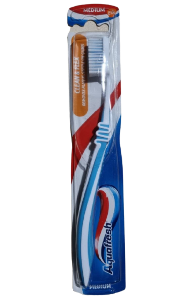 Зубна щітка Aquafresh Clean&Flex, середня, блакитний - Pampik