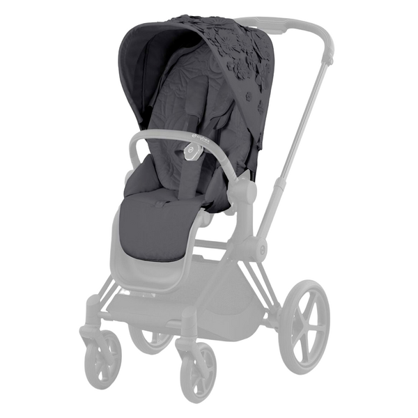 Комплект текстилю для прогулянкового блоку Cybex Priam Simply Flowers Grey, темно-сірий (521002833) - Pampik