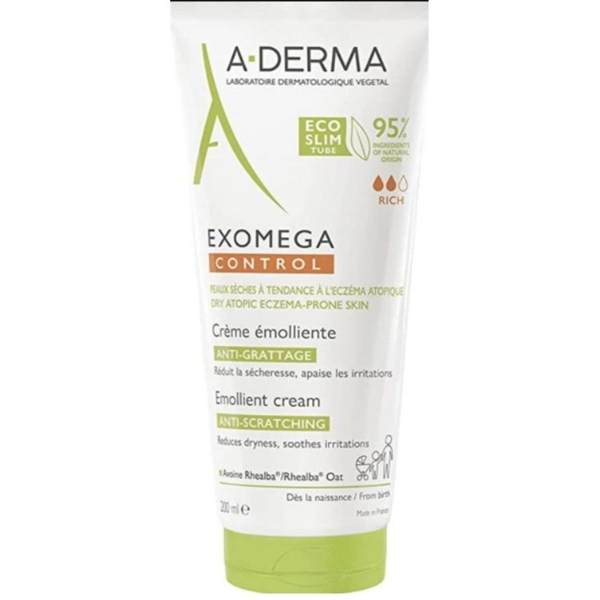 Пом'якшуючий крем для тіла та обличчя A-Derma Exomega Control, 200 мл (209252) - Pampik