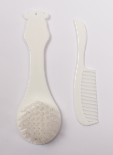 Мягкая щеточка и гребешок для волос Lindo Жираф, белый (Lі 600 бел) - Pampik - 2