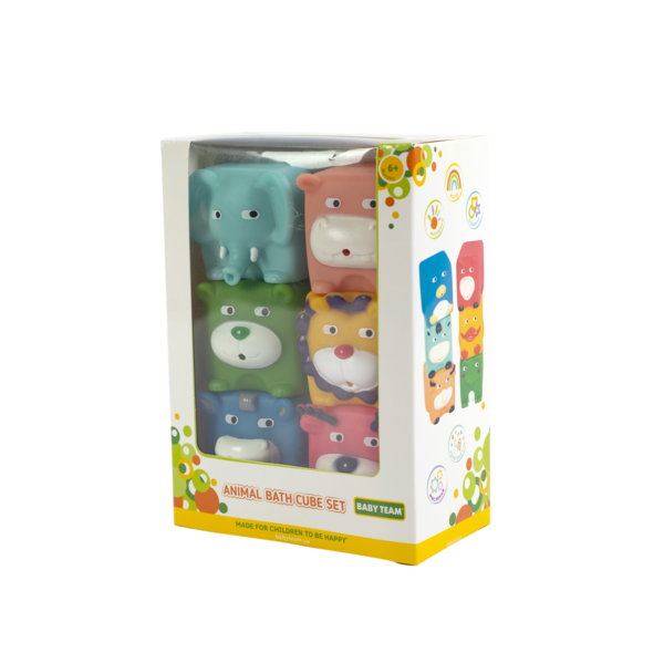 Набор игрушек для ванной Baby Team Зверята-кубики (9051_набор со слоником ) - Pampik - 3