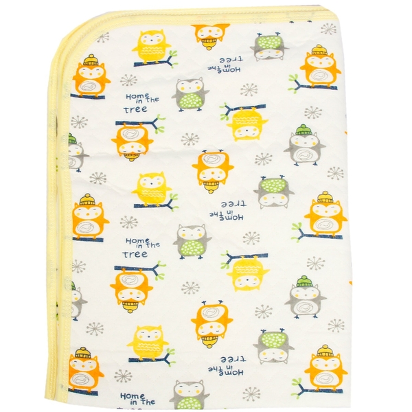 Багаторазова непромокаюча пелюшка Lindo Сови 70х50 см жовтий (Т-1855 жел) - Pampik