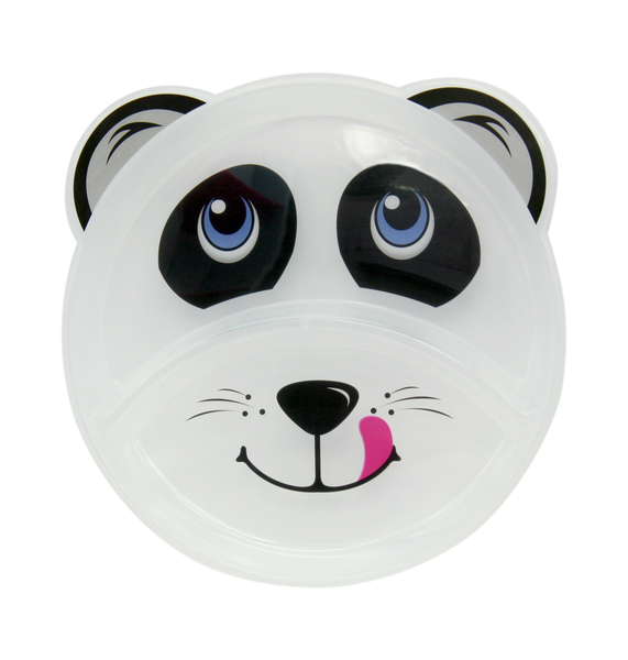 Тарілка секційна Baby Team Панда, 120 мл, білий (6000_панда) - Pampik