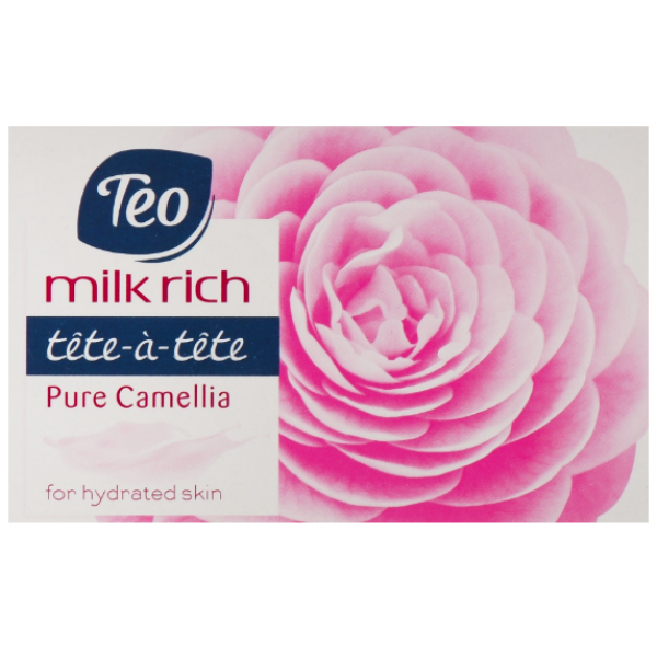 Мило тверде Тeo Milk Rich Tete-a-Tete Pure Camelia, рожевий, 100 г (58086) - Pampik