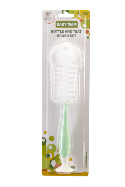 Набір йоржиків Baby Team для пляшечок і сосок, бірюзовий, 2 шт. (1600) - Pampik - 3