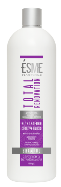 Шампунь Esme Total Renovation з протеїном та екстрактом бамбука, 1 л - Pampik