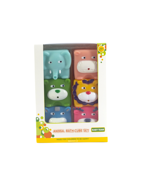 Набор игрушек для ванной Baby Team Зверята-кубики (9051_набор со слоником ) - Pampik - 2