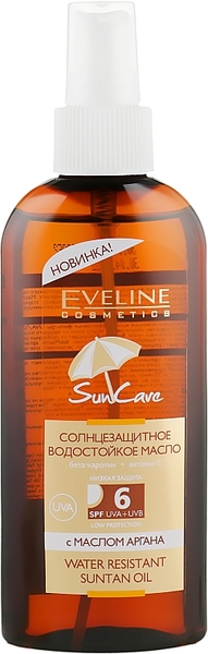 Солнцезащитное водостойкое масло для загара Eveline Sun Care, SPF6, 150 мл - Pampik