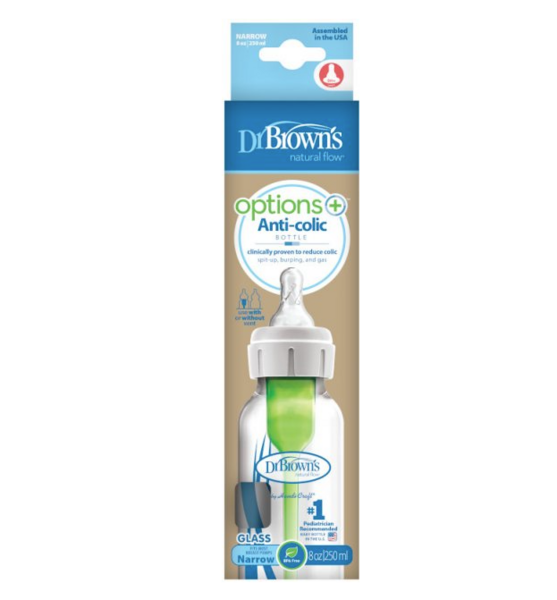Пляшечка для годування Dr. Brown's Options+, з вузьким горлечком, 250 мл (SB81003-P4) - Pampik - 2