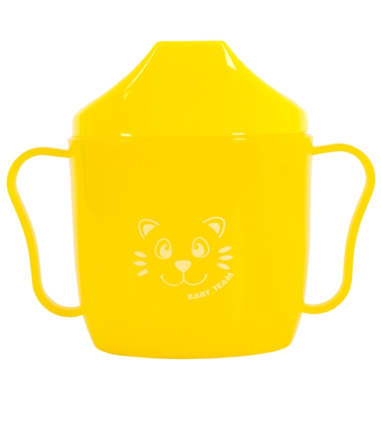 Поїльник Baby Team, зі спаутом, від 6 міс., 180 мл, жовтий (5007) - Pampik