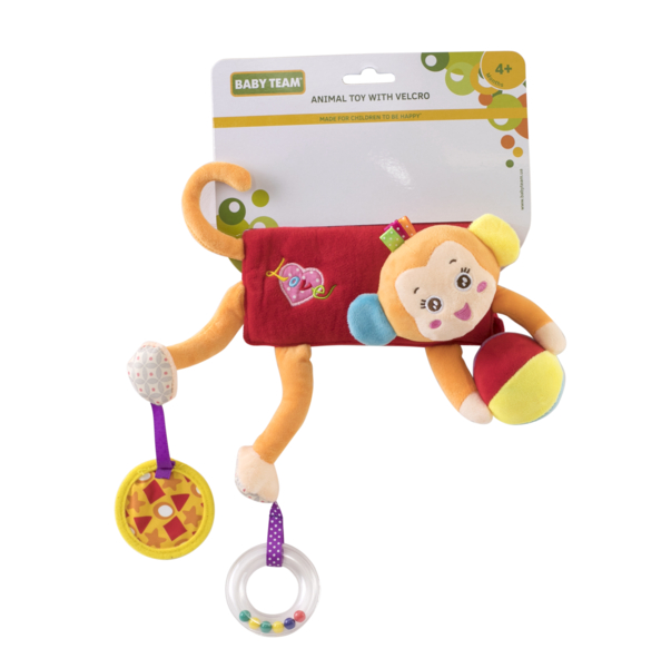 Мягкая игрушка на кроватку или коляску Baby Team Обезьянка, на липучке (8532_Обезьянка) - Pampik