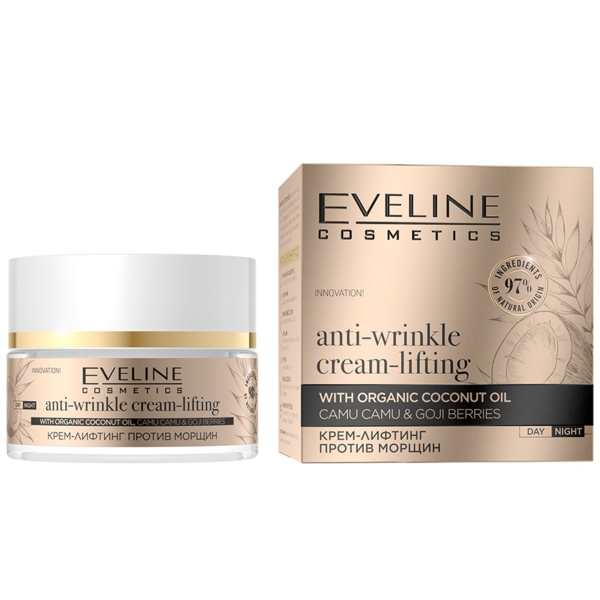 Крем-ліфтинг Eveline Organic Gold, проти зморшок, 50 мл - Pampik - 3