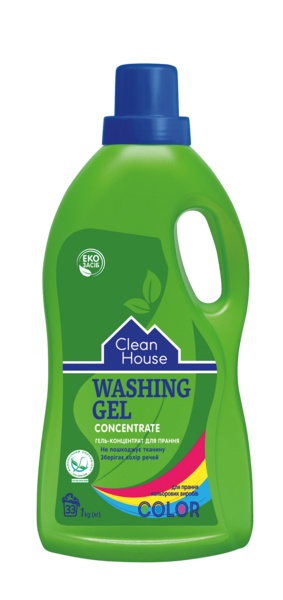 Гель для прання кольорових речей Clean House Concentrate Color, 1 л - Pampik
