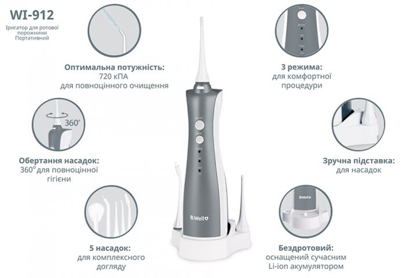 Іригатор для порожнини рота B.Well WI-912 (WI-912) - Pampik - 6