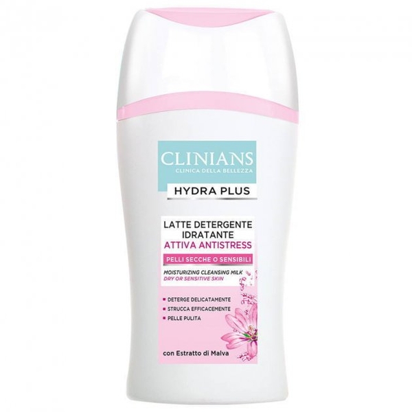 Молочко для обличчя очищуюче та зволожуюче Clinians Hydra Plus Attiva Antistress, 200 мл - Pampik