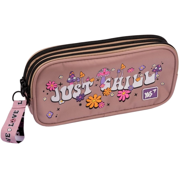 Пенал мягкий Yes PH-29-3 Just Chill, 22,5х6,5х11 см, коричневый (533518) - Pampik