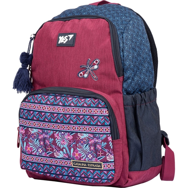 Рюкзак Yes T-104 Catalina Estrada Pattern, синий с фиолетовым (554690) - Pampik