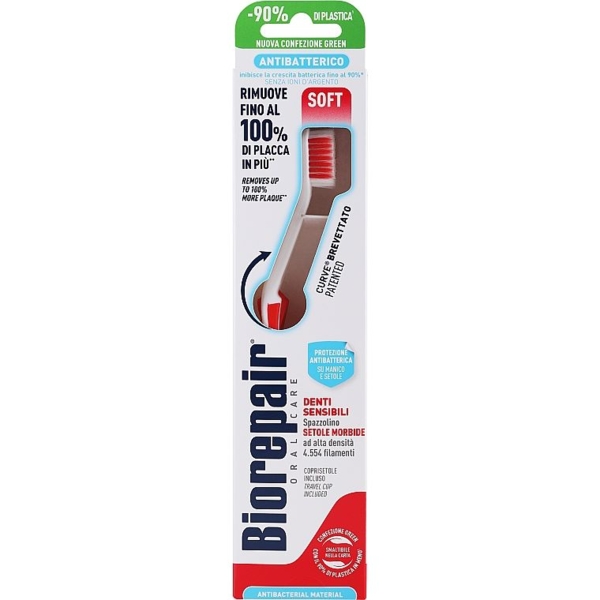 Зубна щітка Biorepair Досконала чистка для захисту ясен, ультрам'яка, червона - Pampik