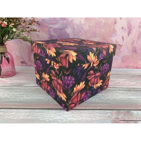 Набор подарочных коробок UFO Flowers1, 3 шт. (W5230 Набір 3 шт Flowers1 квадр.) - Pampik - 3