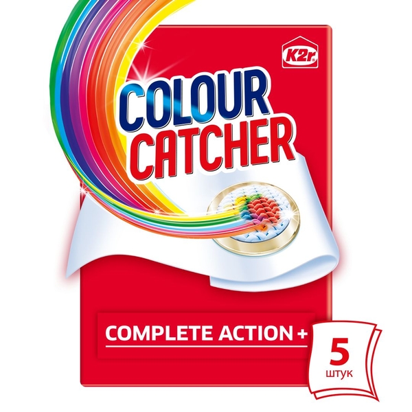 Серветки для прання K2r Colour Catcher кольоропоглинання, 5 шт. - Pampik