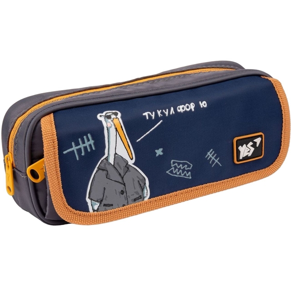 Пенал мягкий Yes PH-1-2 Гусь, 9х20х5 см, синий (533371) - Pampik