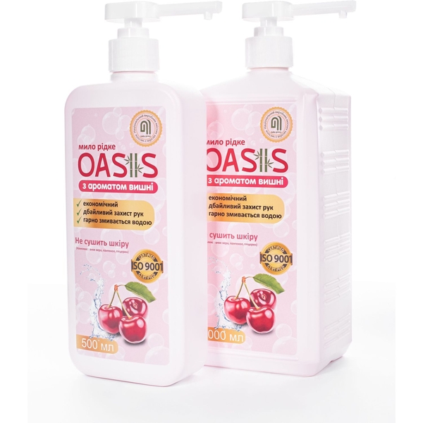 Мило рідке Nata-Oasis з ароматом вишні, з дозатором, 500 мл - Pampik - 3