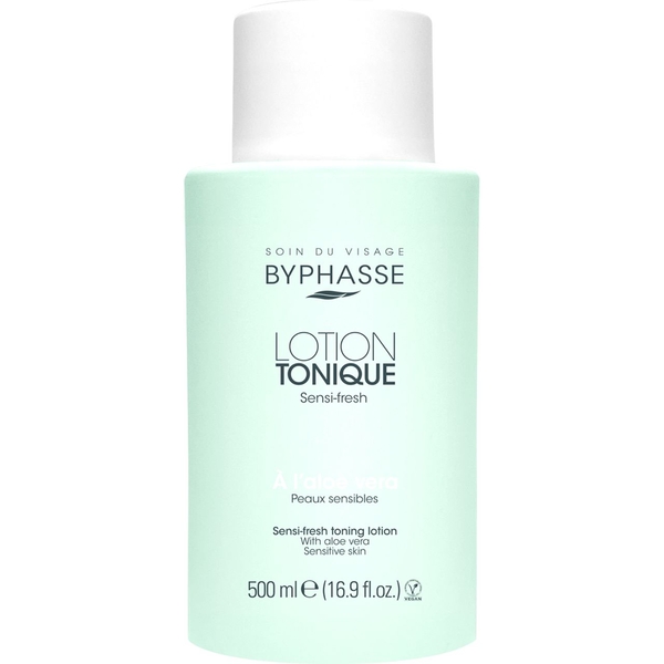 Тонізуючий лосьйон з алое вера Byphasse, для чутливої шкіри, 500 мл - Pampik