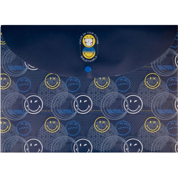 Папка-конверт Yes Smiley World, В5, с кнопкой (492195) - Pampik