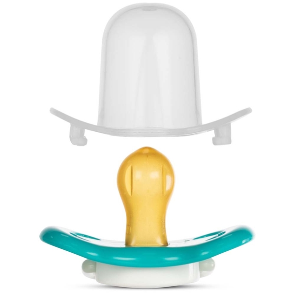 Пустышка круглая Baboo Sea Life, латексная, светится в темноте, 0+, бирюзовая (5-043) - Pampik - 3