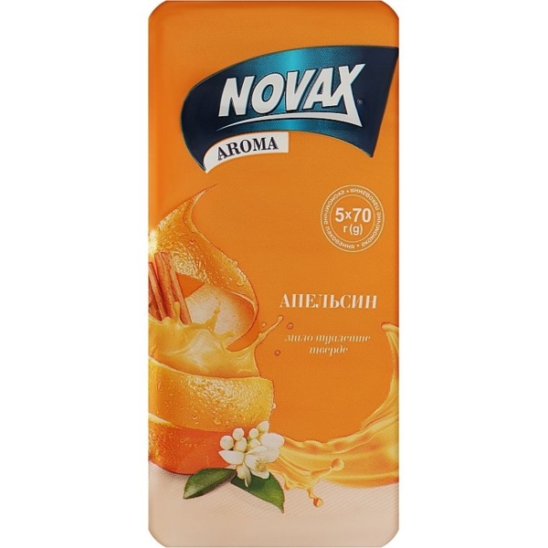 Туалетне мило Novax Aroma Апельсин 350 г (5 шт. х 70 г) - Pampik