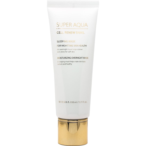 Нічна маска для обличчя Missha Super Aqua Cell Renew Snail Sleeping Mask з екстрактом муцина равлика, 110 мл - Pampik
