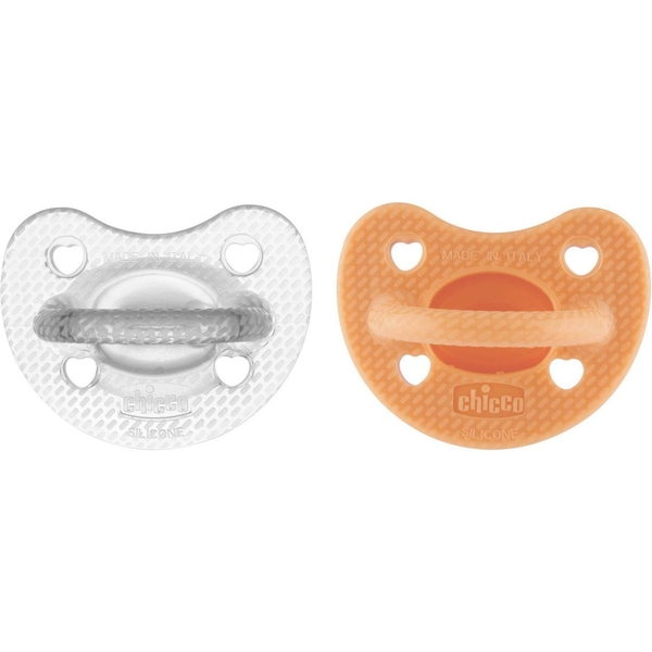 Пустушка Chicco PhysioForma Luxe силікон, 6-16 міс., 2 шт., бежева та прозора (73033.31) - Pampik