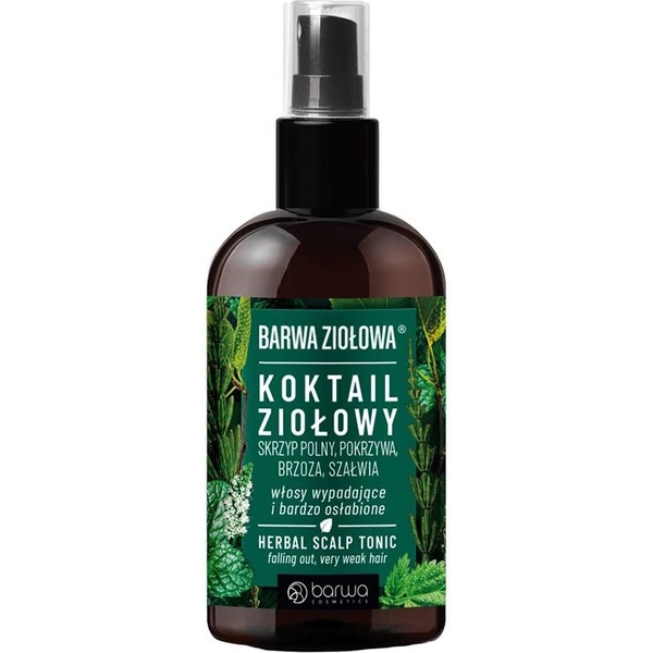 Спрей для кожи головы Barwa Herbal Травяной коктейль, против выпадения волос, 95 мл - Pampik