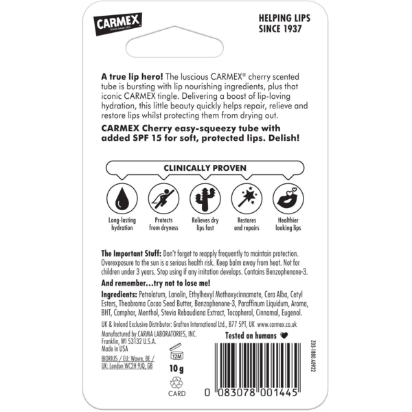 Бальзам для губ Carmex зі смаком вишні, 10 г - Pampik - 3