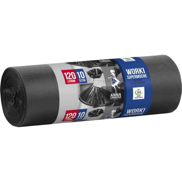 Пакеты для мусора Anna Zaradna LDPE, 120 л, 10 шт. - Pampik