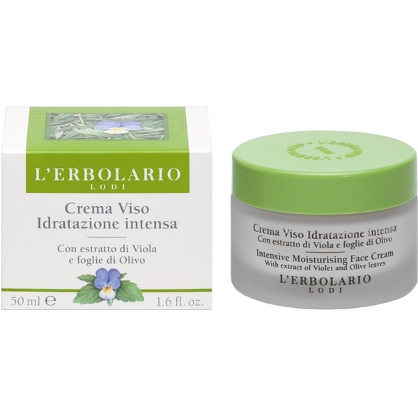 Крем для обличчя L'Erbolario Crema Viso Idratazione Intensa з фіалкою та листям оливи, для інтенсивного зволоження, 50 мл - Pampik