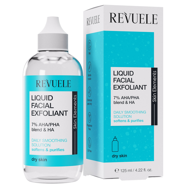 Эксфолиант Revuele Liquid Facial Exfoliant 7% AHA/PHA blend&HA для сухой кожи, 125 мл - Pampik