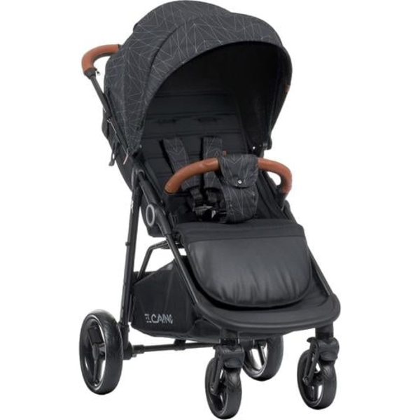 Коляска El Camino X4 ME 1024 Black Lines, черная (25430) - Pampik