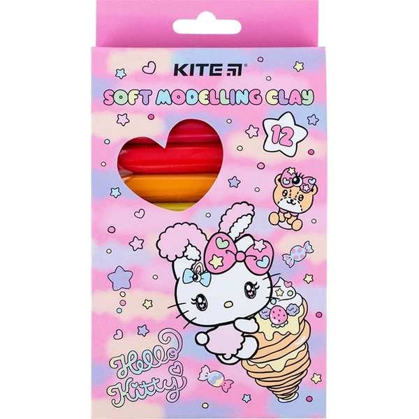 Пластилін восковий Kite Hello Kitty 12 кольорів 200 г (HK23-086) - Pampik