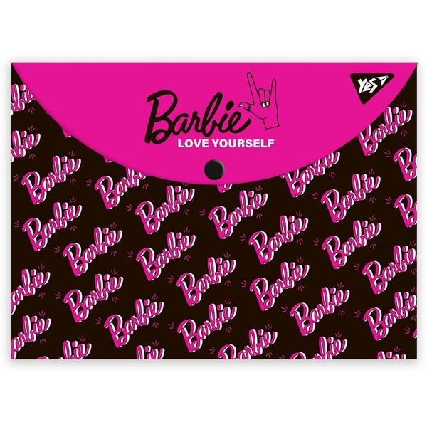 Папка-конверт Yes Barbie, A4, с кнопкой (492002) - Pampik