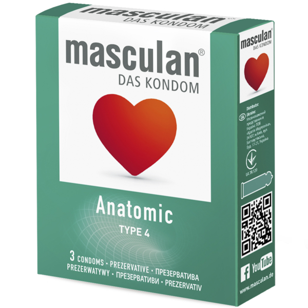 Презервативы Masculan Anatomic,Тип 4, анатомической формы 3 шт. - Pampik