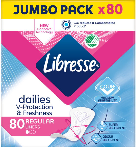 Гигиенические прокладки Libresse Dailies Fresh Regular 80 шт. - Pampik