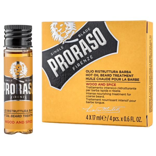 Горячее масло для бороды Proraso hot oil beard Wood&Spice, 4 шт.x17 мл - Pampik