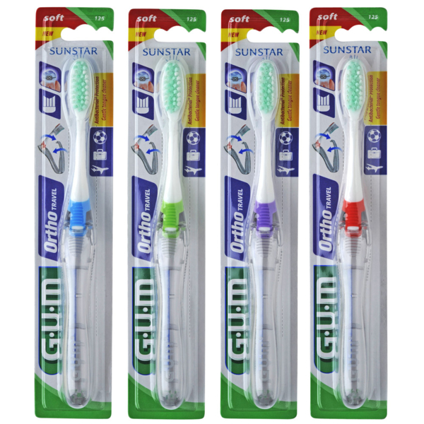 Зубная щетка GUM Travel Ortho дорожная, в ассортименте - Pampik - 4
