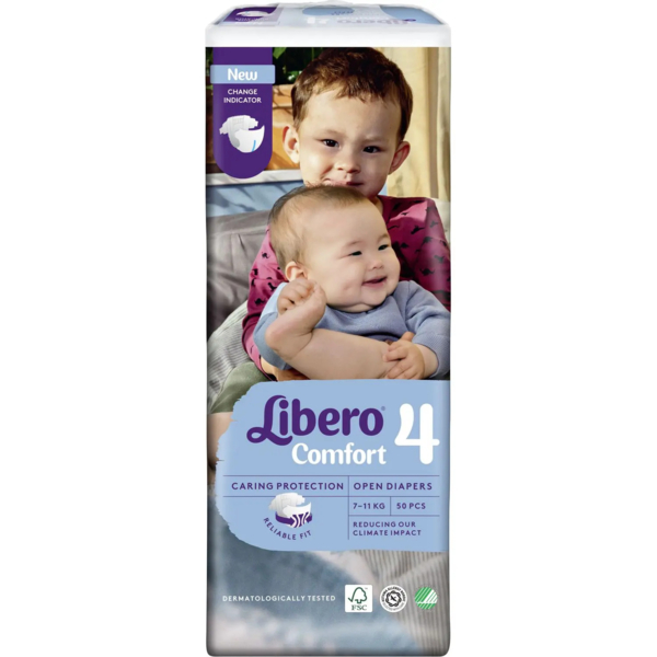 Подгузники на липучках Libero Comfort 4 (7-11 кг), 50 шт. - Pampik - 2