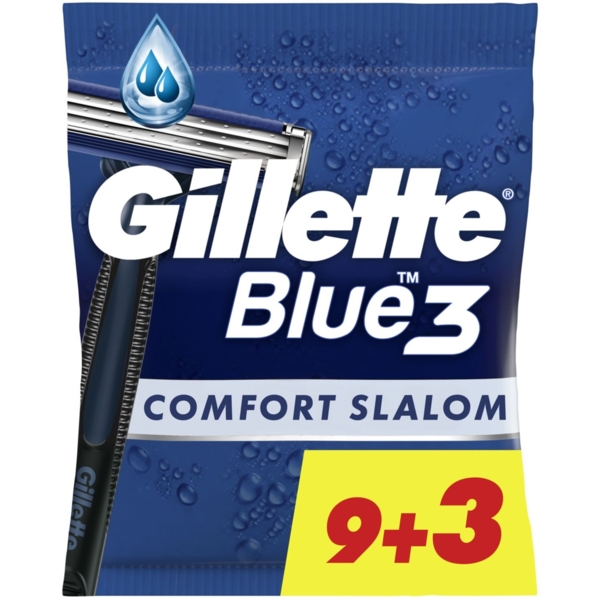 Одноразові станки для гоління Gillette Blue 3 Comfort Slalom, 12 шт. - Pampik